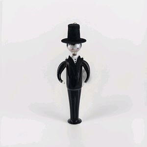Vtg De Calini-Champagne Charlie‎ Man Black Tuxedo Groom Gentleman ornament *note
